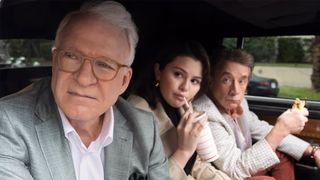 steve martin, selena gomez, and martin short in only murders in the building season 4