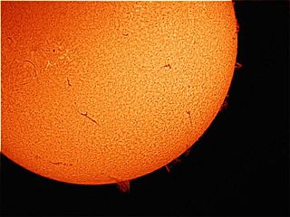 Sun Spicule and Prominences Seen in Elkridge, MD