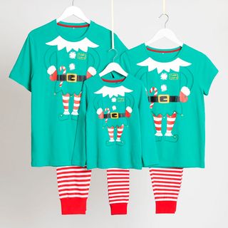 hanger with matching christmas t-shirt and matching pyjamas