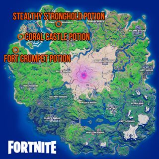 Fortnite Love Potion locations map