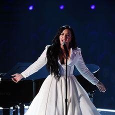 Demi Lovato performs on stage at the 2020 Grammys.