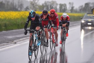 Chris Froome powers the breakaway during stage 4 at Tour de Romandie