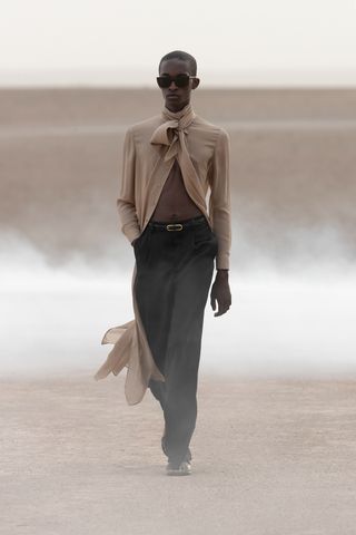 Morocco’s Agafay desert provides the backdrop for Saint Laurent’s latest menswear collection