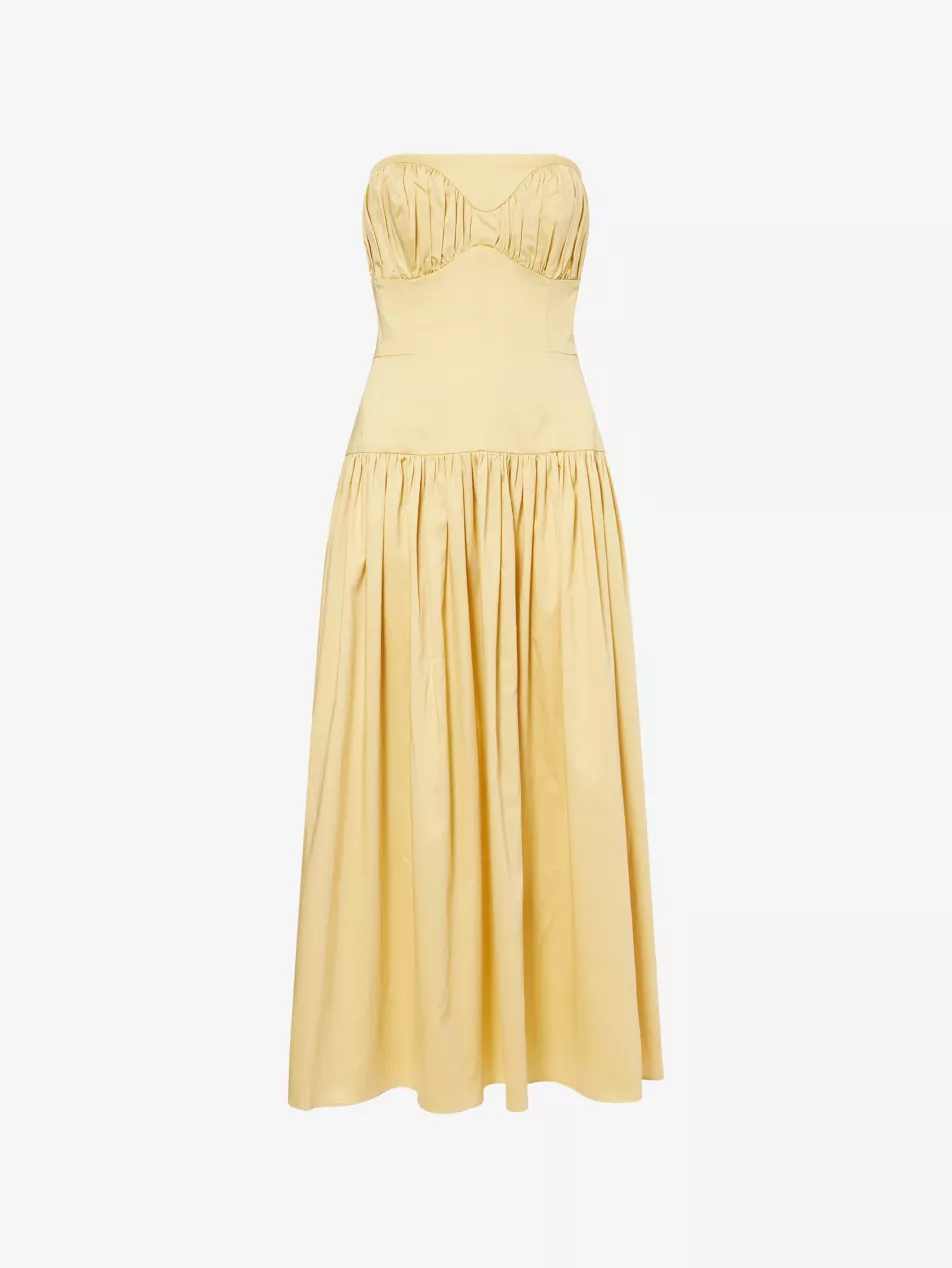 Lauryn Strapless Stretch-Cotton Midi Dress