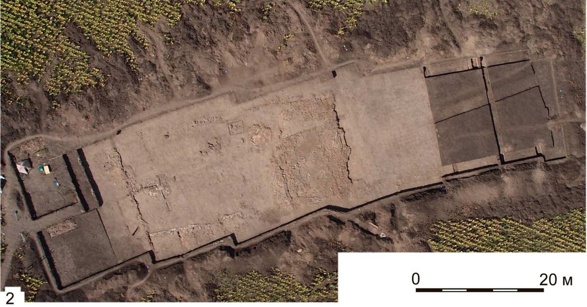 A temple dating back about 6,000 years has been discovered within a massive prehistoric settlement in Ukraine. 