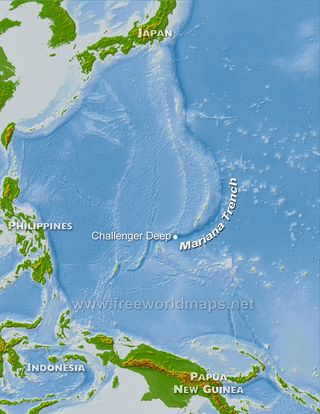 The Mariana Trench is located in the western Pacific Ocean.