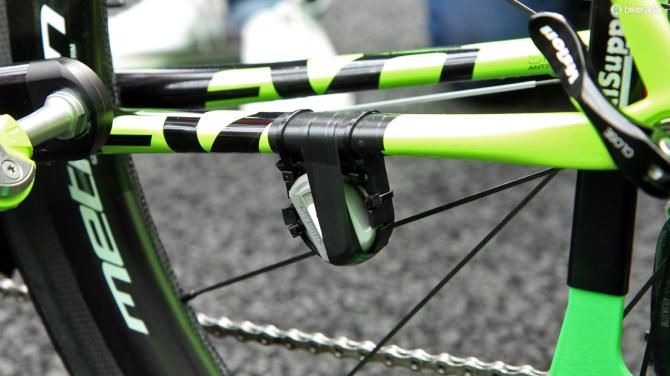 The Cannondale team really wants to make sure its riders' transponders don't fall off
