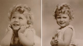 Two photos of Queen Elizabeth taken in 1929