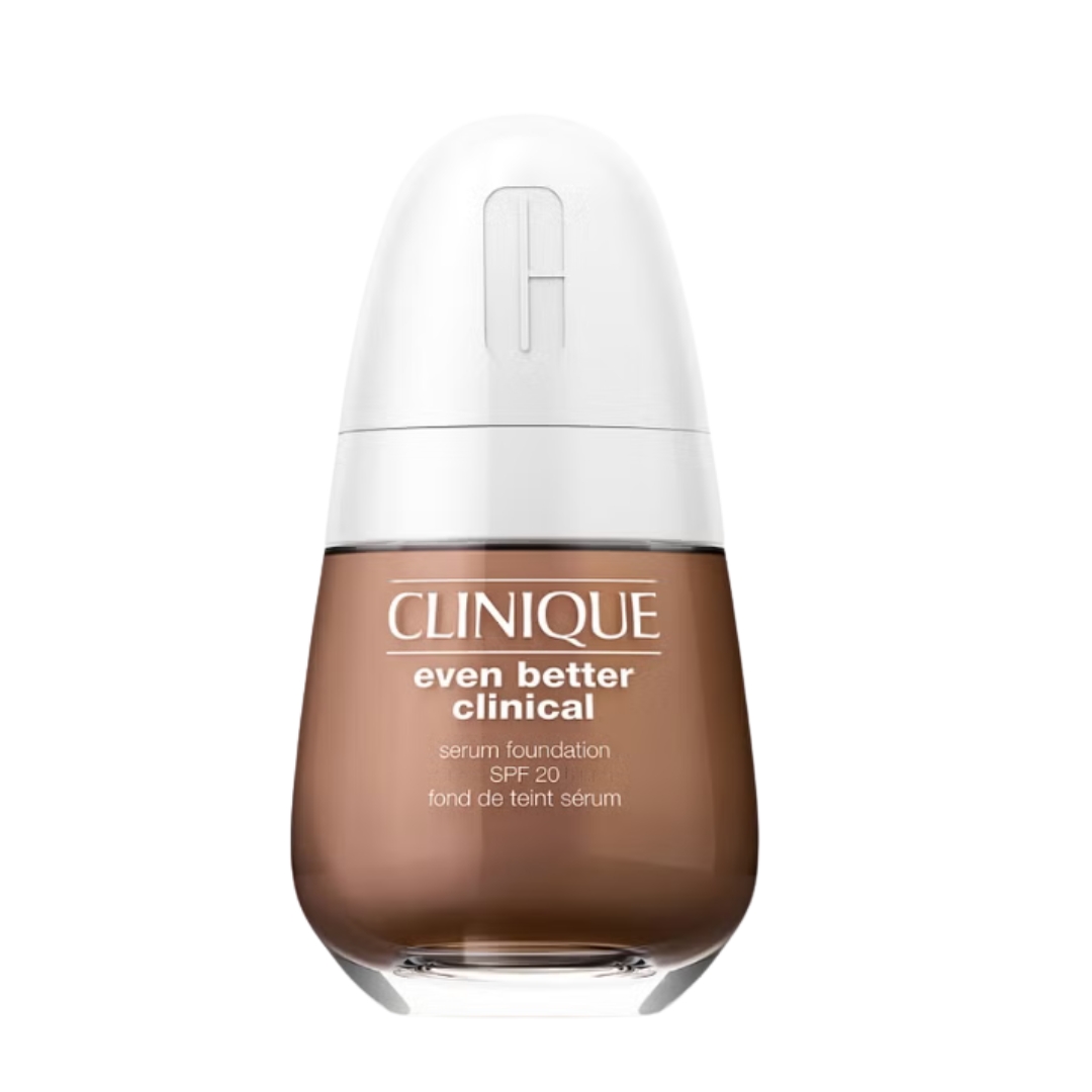 A product shot of the Clinique Even Better Clinical Serum Foundation SPF20, on a white background