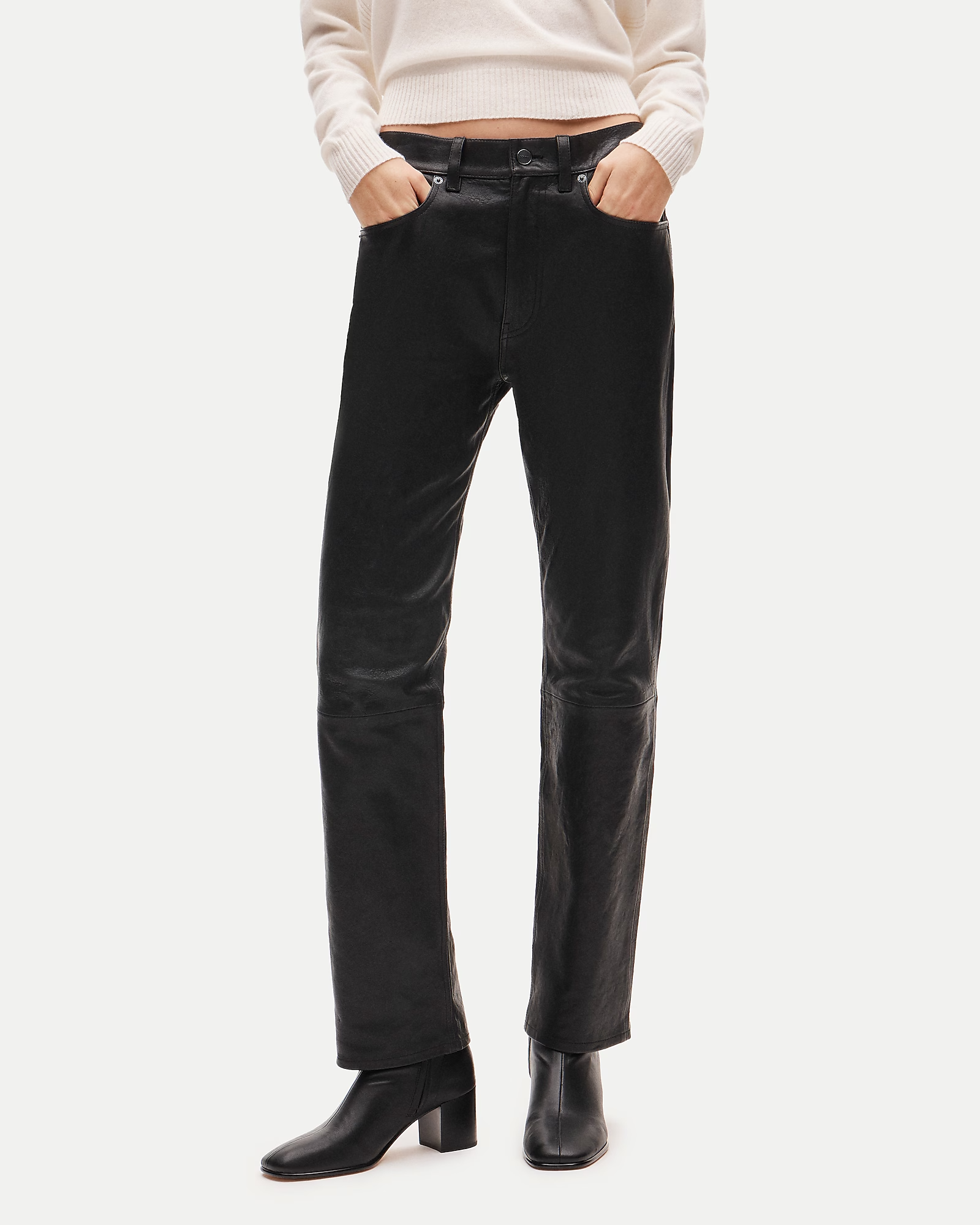 J.Crew, Jesse Relaxed-Straight Pant in Leather