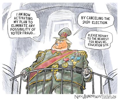 Political Cartoon U.S. Trump dictator