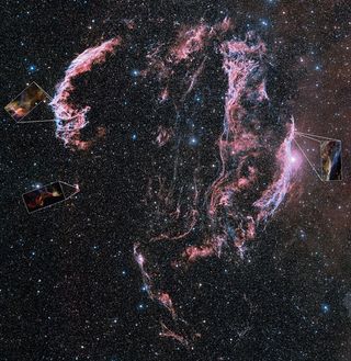 Veil Nebula Pierced by Hubble's Gaze
