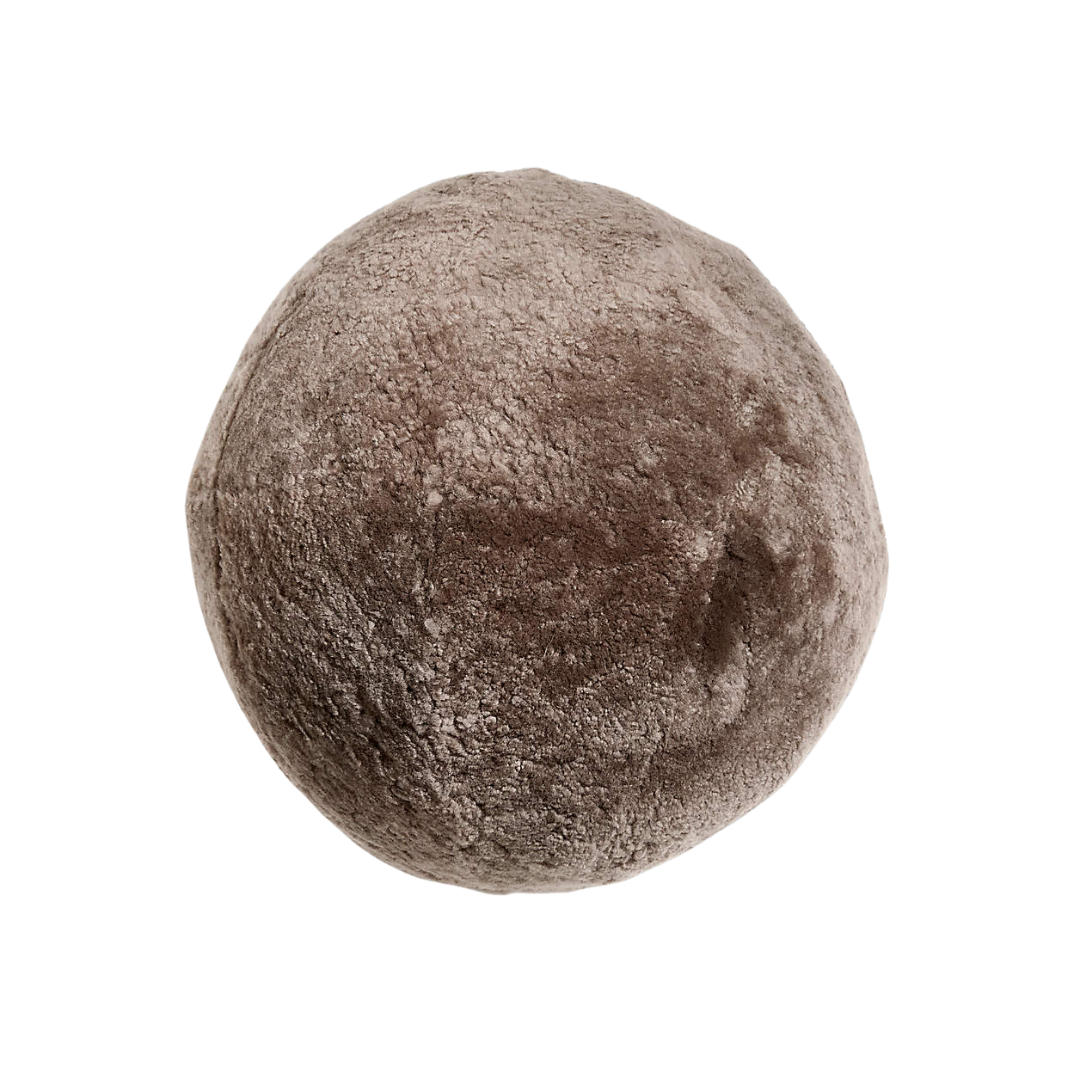 Palle Shearling Sphere 12 Warm Taupe Throw Pillow by Athena Calderone