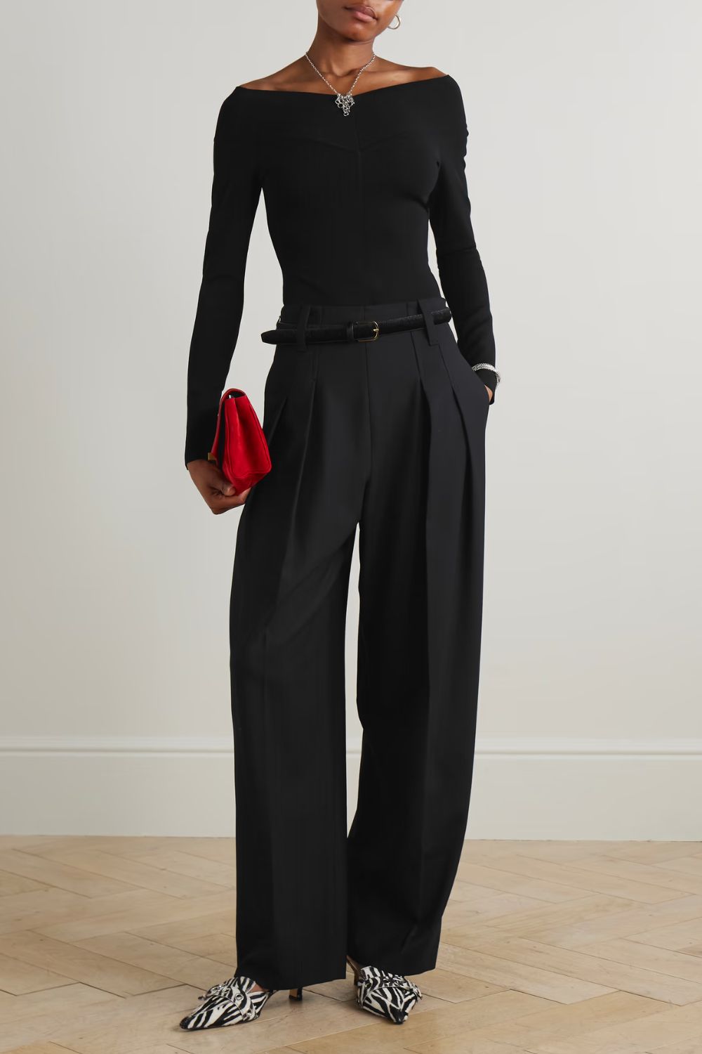 Victoria Beckham Cinch pleated twill wide-leg pants