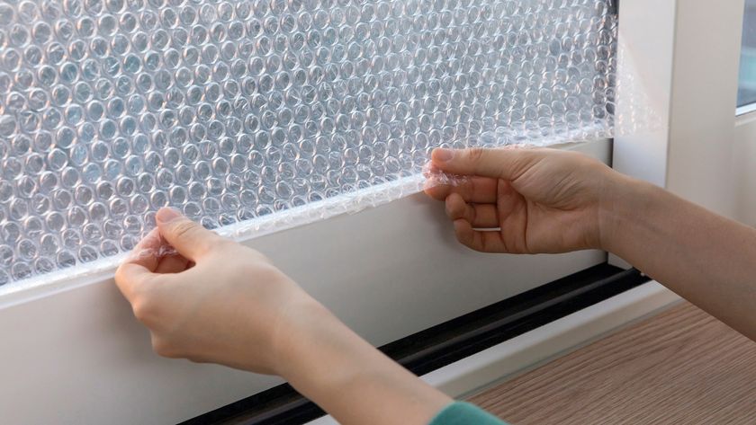 bubble wrap on window