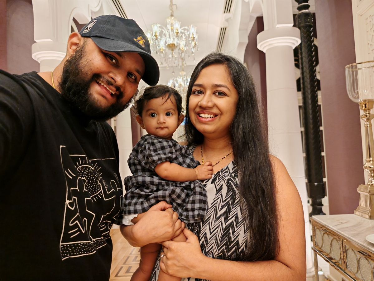 Photo of Harish and his family at a restaurant taken with Porsche Design Honor Magic 6 RSR