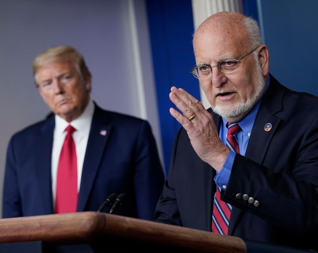 CDC Director Robert Redfield and Donald Trump.