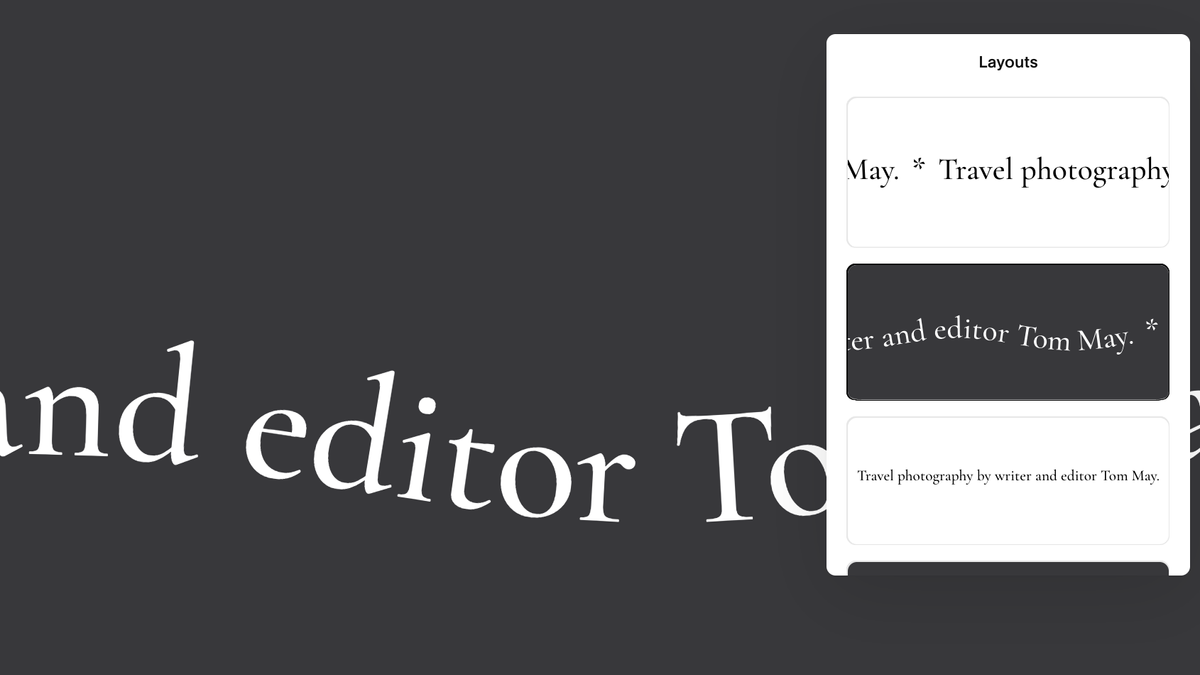 Layout options in Squarespace editor