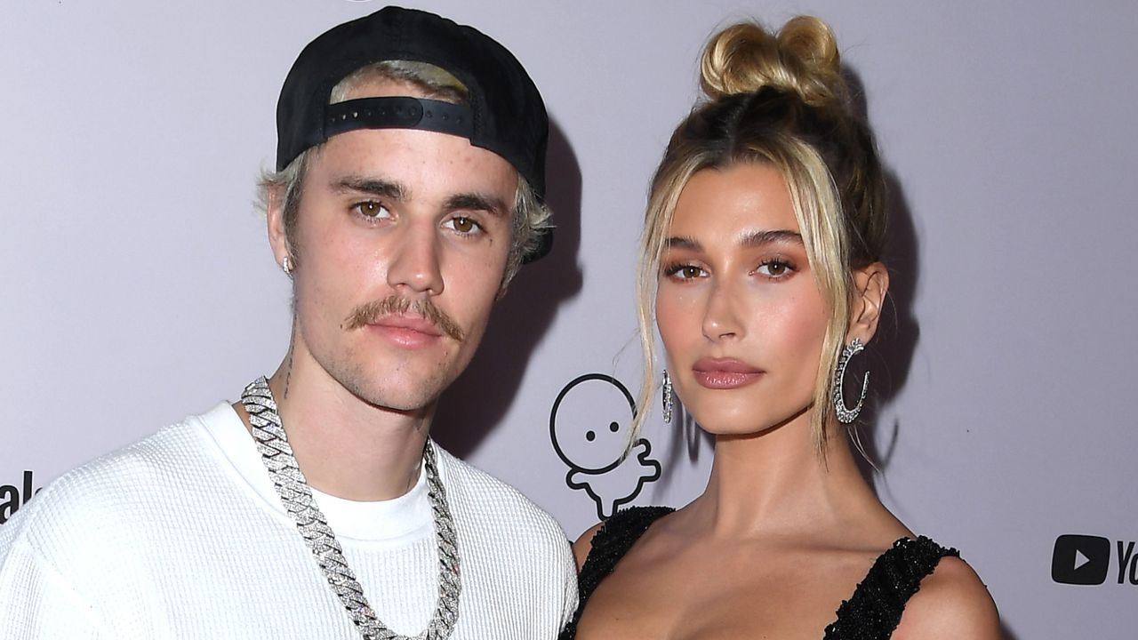 Justin Bieber and Hailey Bieber at the premiere of &quot;Justin Bieber: Seasons&quot; on January 27, 2020.