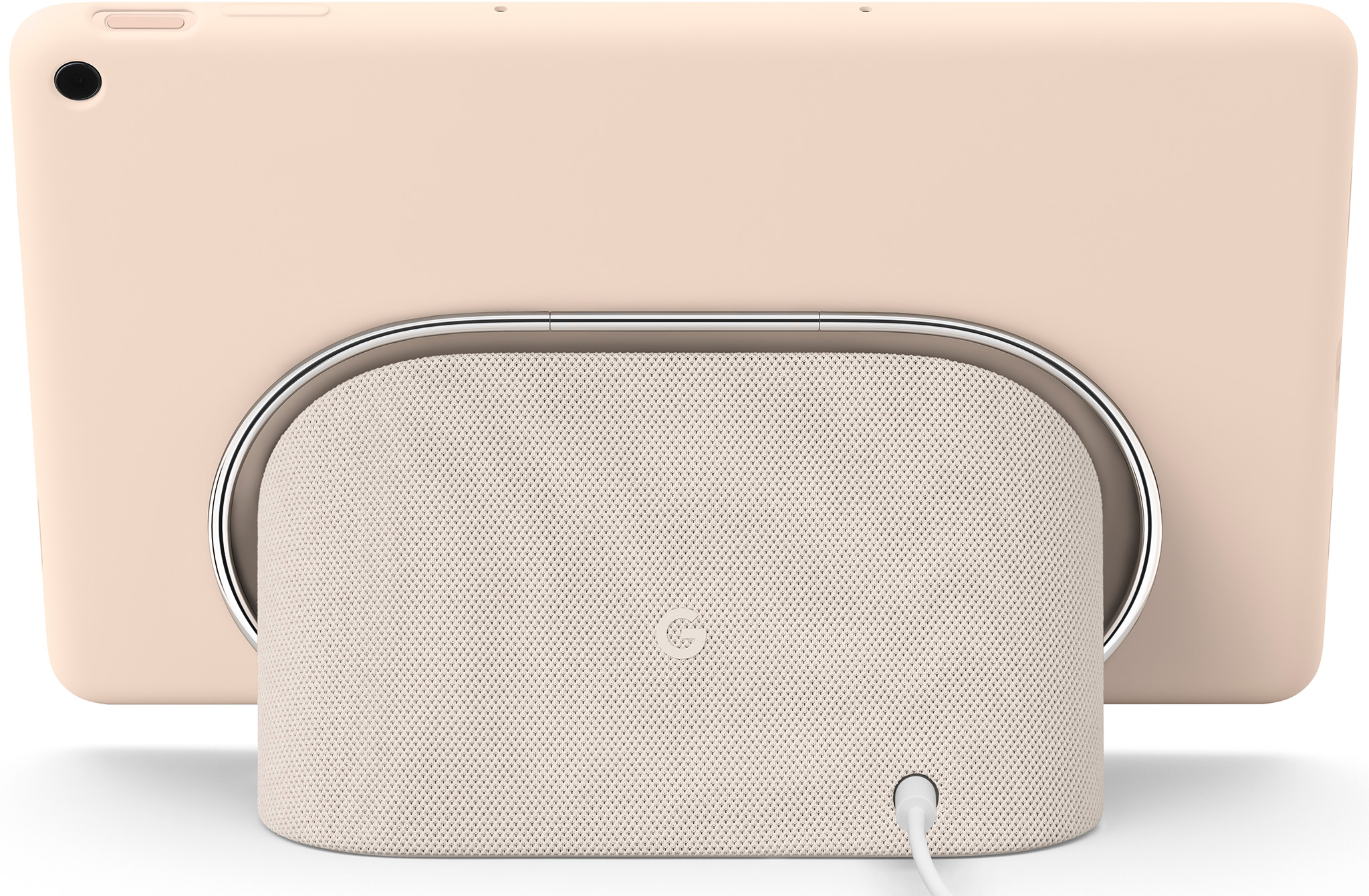 Official renders of the back of the Google Pixel Tablet while docked