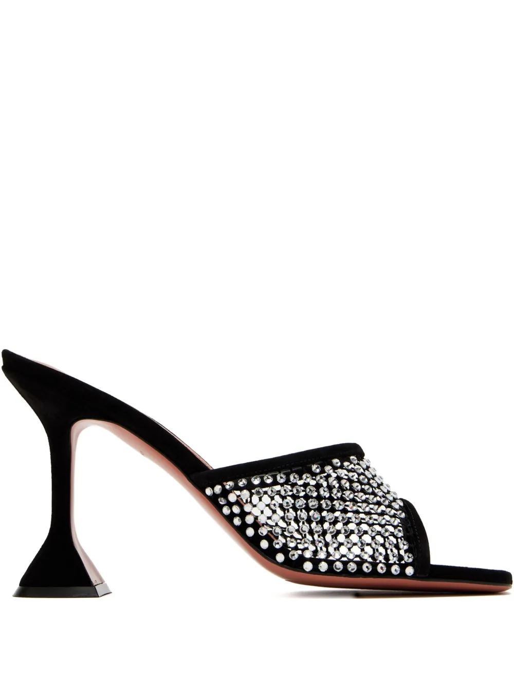 Amina Muaddi Crystal-Embellished Mule Heels | 36