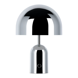 metallic chrome portable bell table lamp