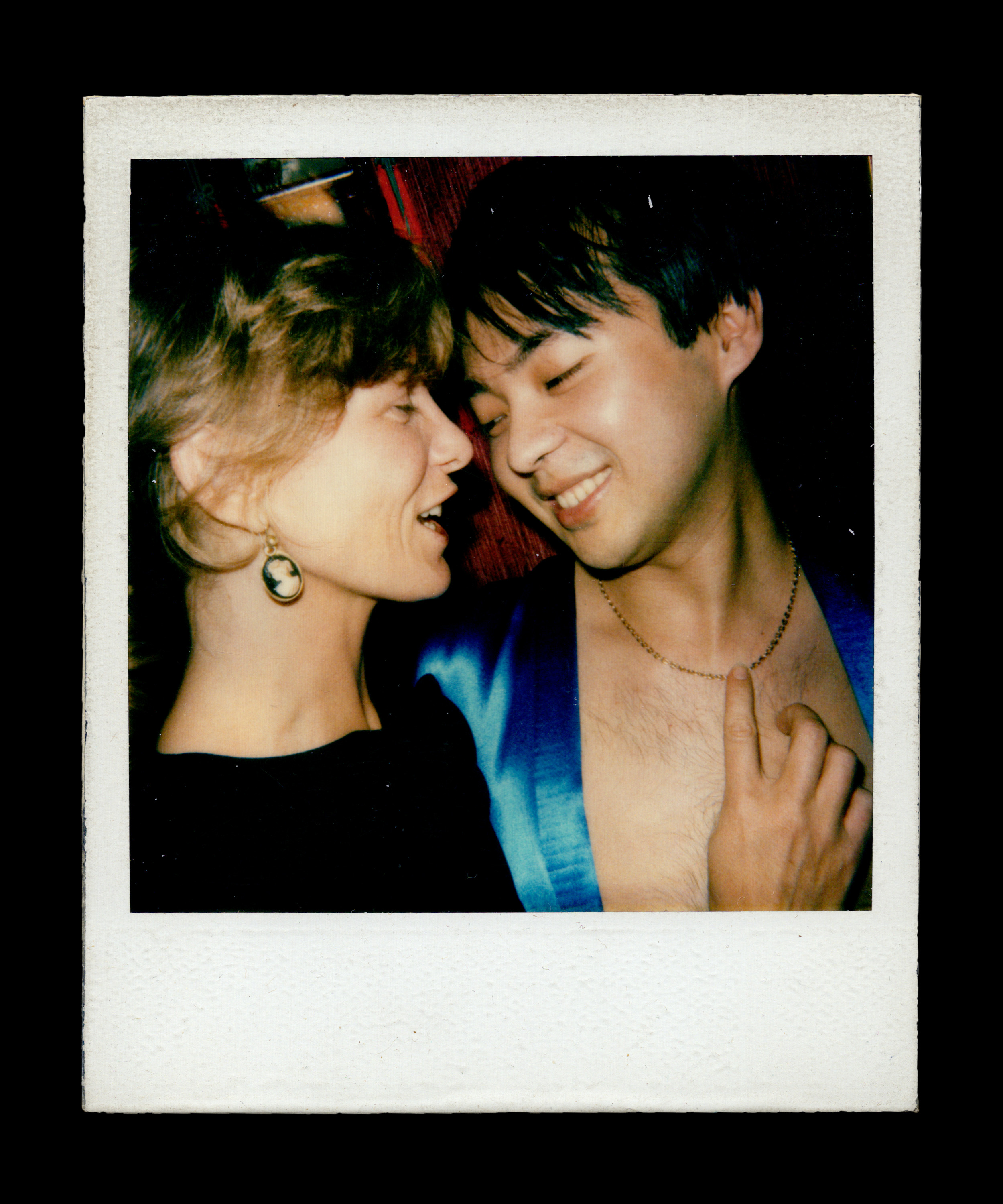 polaroids of people at a party