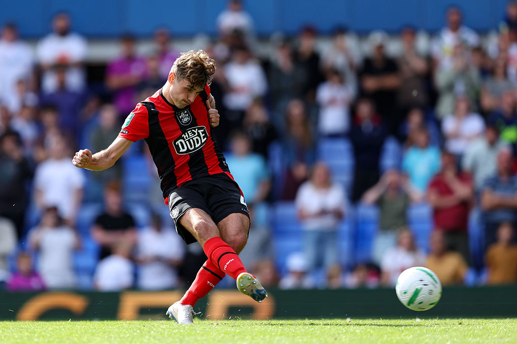 Huddersfield captain Ryan Ledson had his penalty saved against Preston at Goodison Park