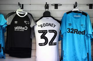 Wayne Rooney strips were on sale at Pride Park before the match