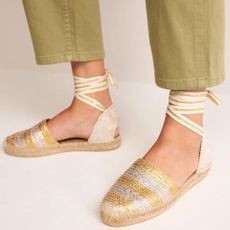 Boden Gold and silver espadrilles