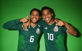 Mexico players Jonathan and Giovani dos Santos in a portrait shot ahead of the 2018 World Cup.