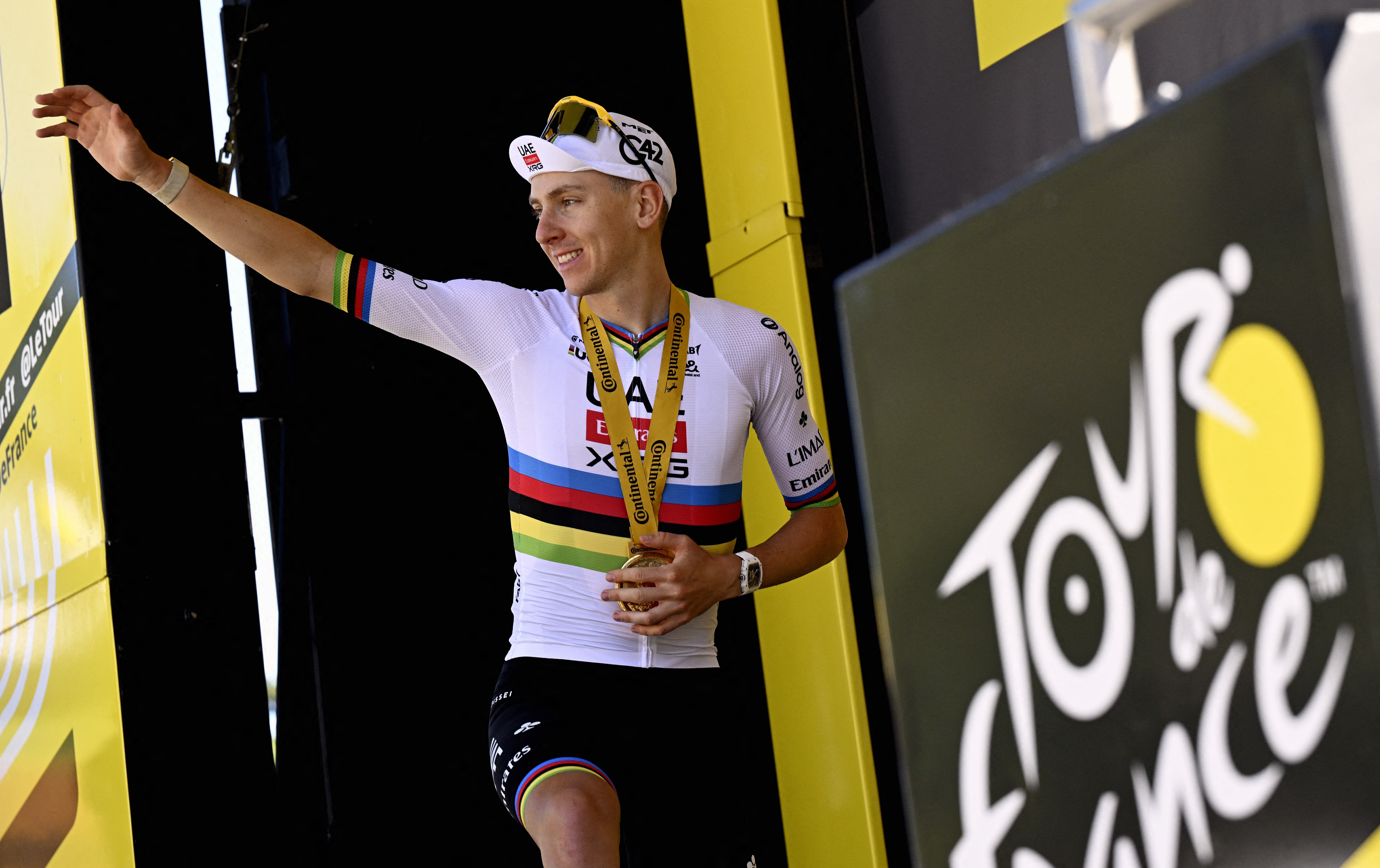 Tadej Pogacar after winning stage 3 of Tour de France 2026