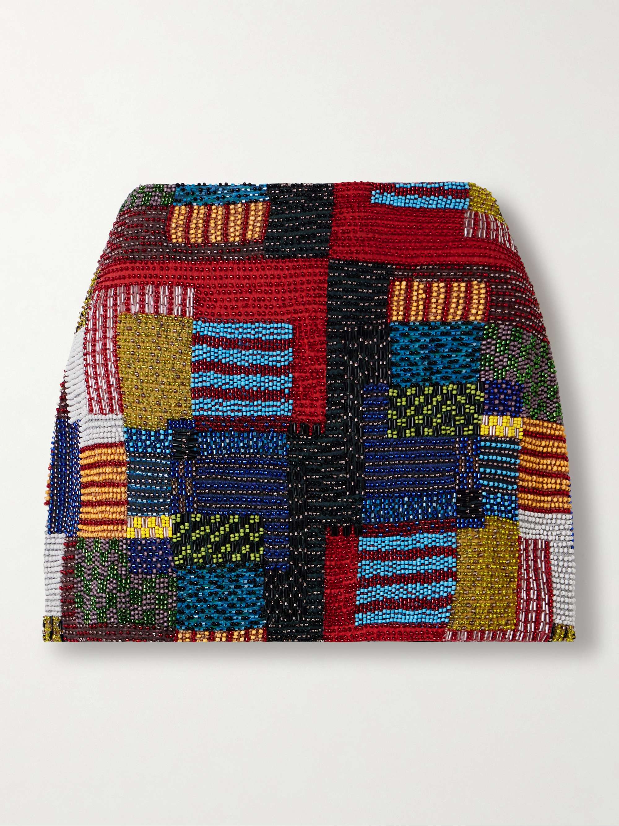 Supernova Bead-Embellished Stretch-Jersey Mini Skirt