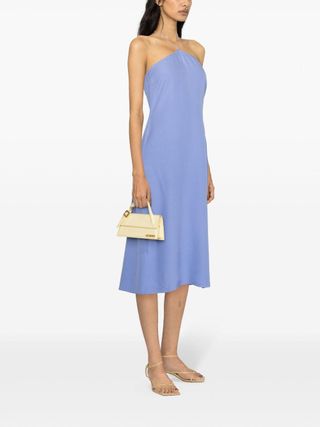 Halterneck Crepe Midi Dress