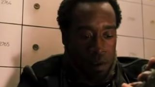 A close up of Don Cheadle in Ocean's Eleven.