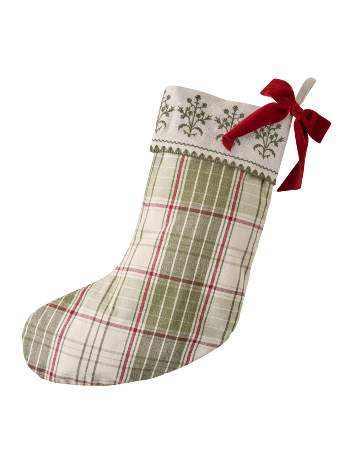 Vintage Festive Plaid Stocking