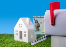 US Treasury check in an open mailbox. Government checks are used to disburse income tax refunds as well as Social Security and Medicare benefits.. The distinctive green checks feature an engraving of the Statue of Liberty and the Treasury Seal. The government checks are used to disburse income tax refunds as well as Social Security and Medicare benefits.