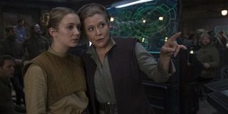 Billie Lourd and Carrie Fisher in Star Wars: The Force Awakens