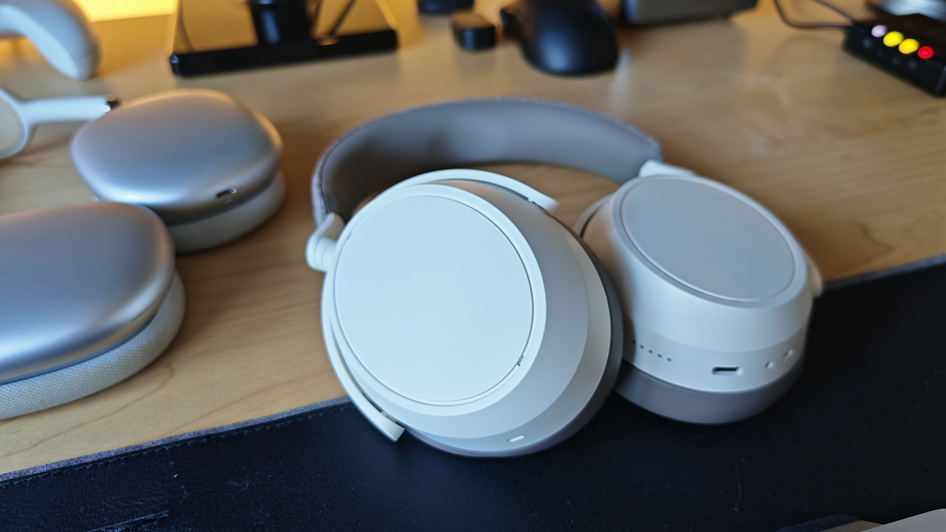 The Sennheiser Momentum 4 headphones. 