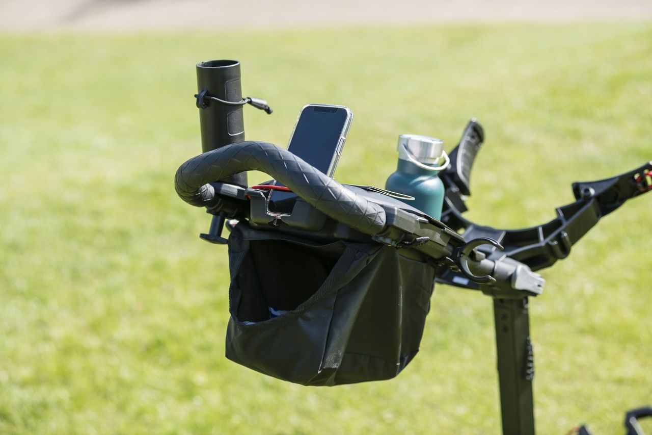 The storage compartment in the Bag Boy Nitron trolley