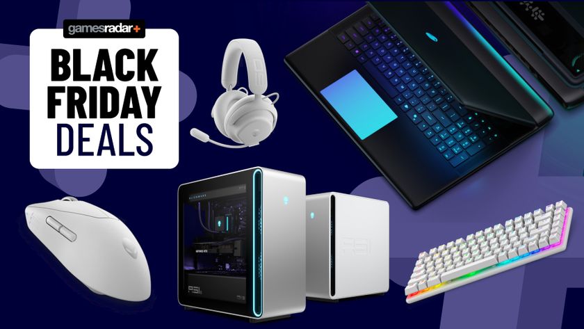 Alienware PCs and gaming laptops with accessories on a dark blue background with Black Friday deals badge