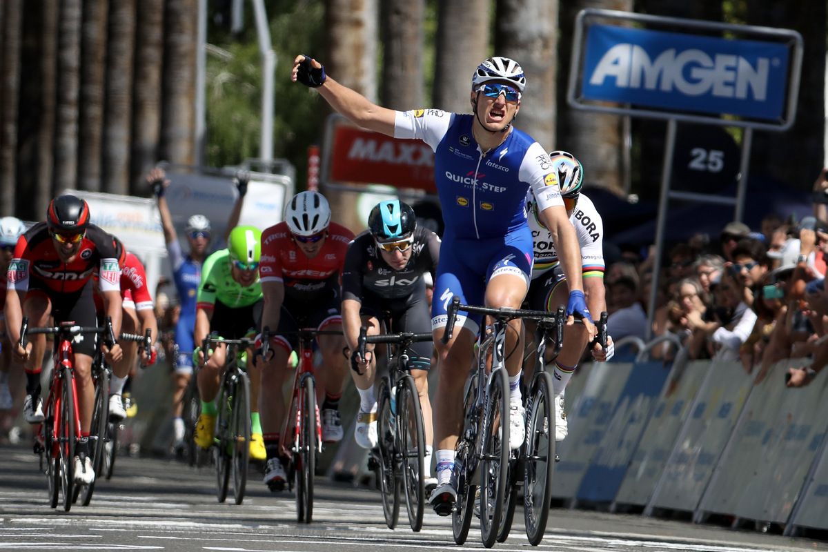 Marcel Kittel (Quick-Step Floors) starts his stage 1 celebrates