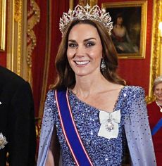 Princess Kate in a blue gown and tiara