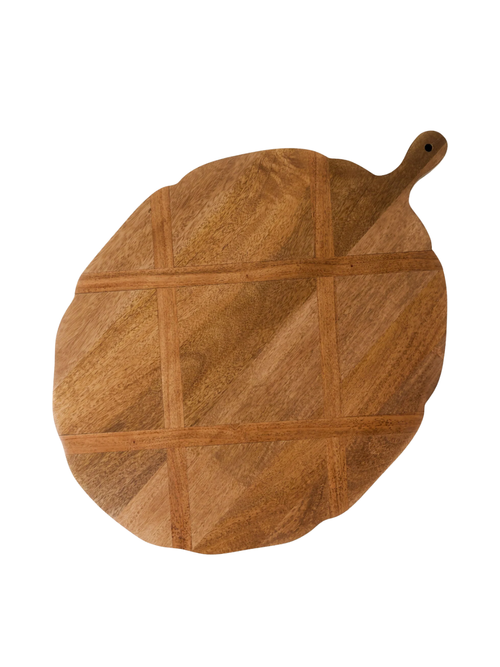 Antiqued Wood Large Oval Serving Board