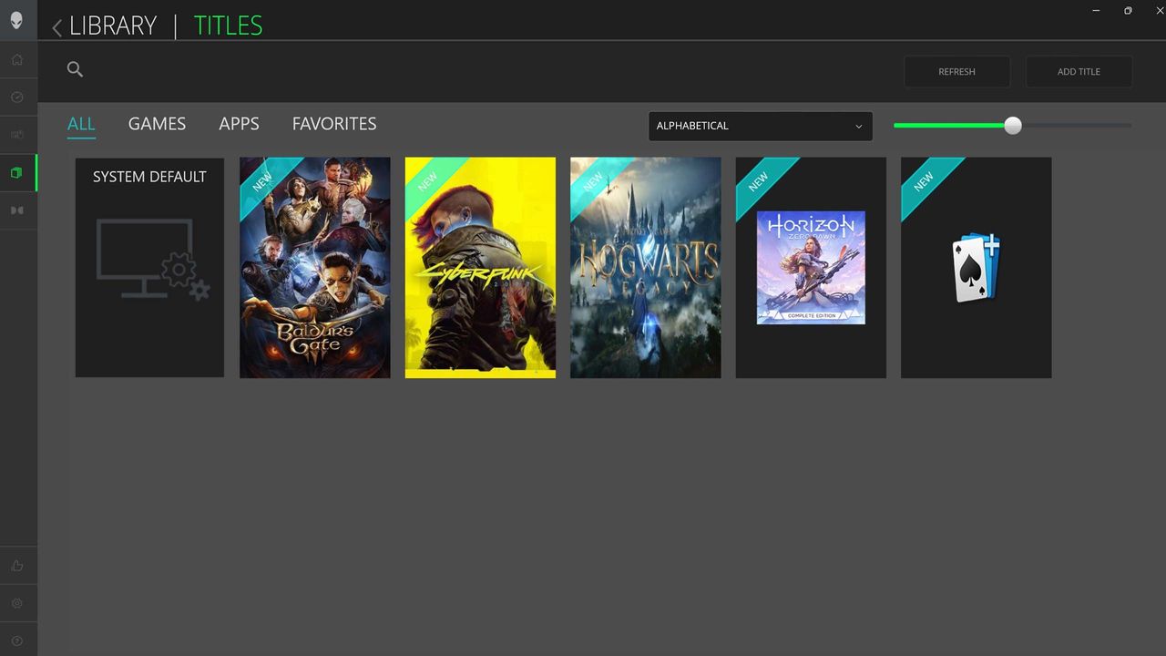 Alienware m16 R2 gaming laptop Command Center game library launcher.