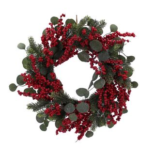 St. Nicholas Square® Artificial Red Berry & Greenery Wreath