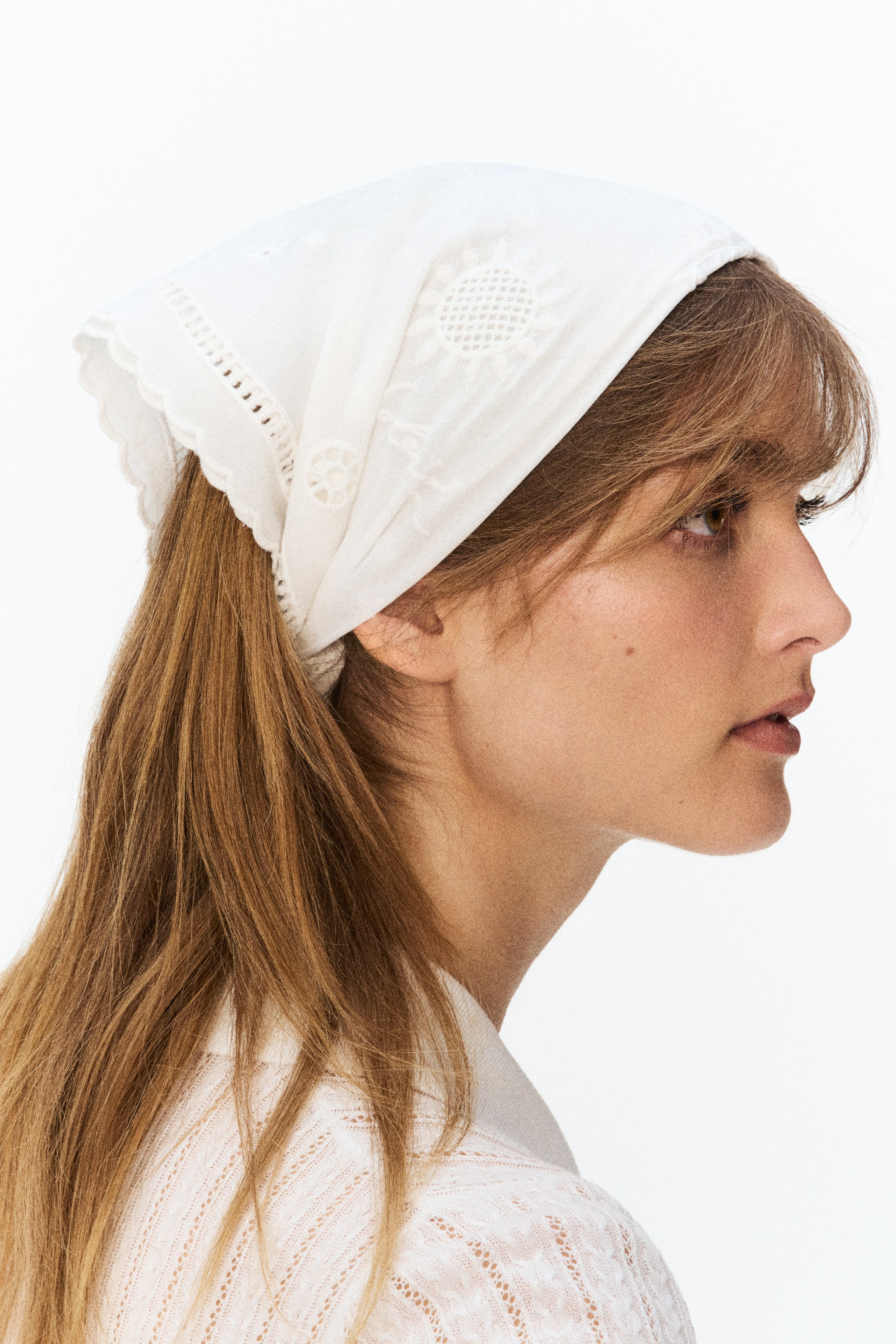 Eyelet-Embroidered Scarf
