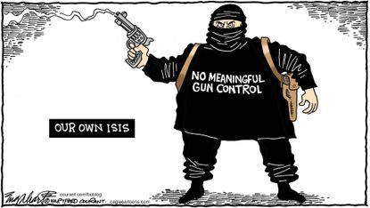 Editorial cartoon U.S. gun control