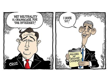 Obama cartoon Ted Cruz net neutrality ObamaCare