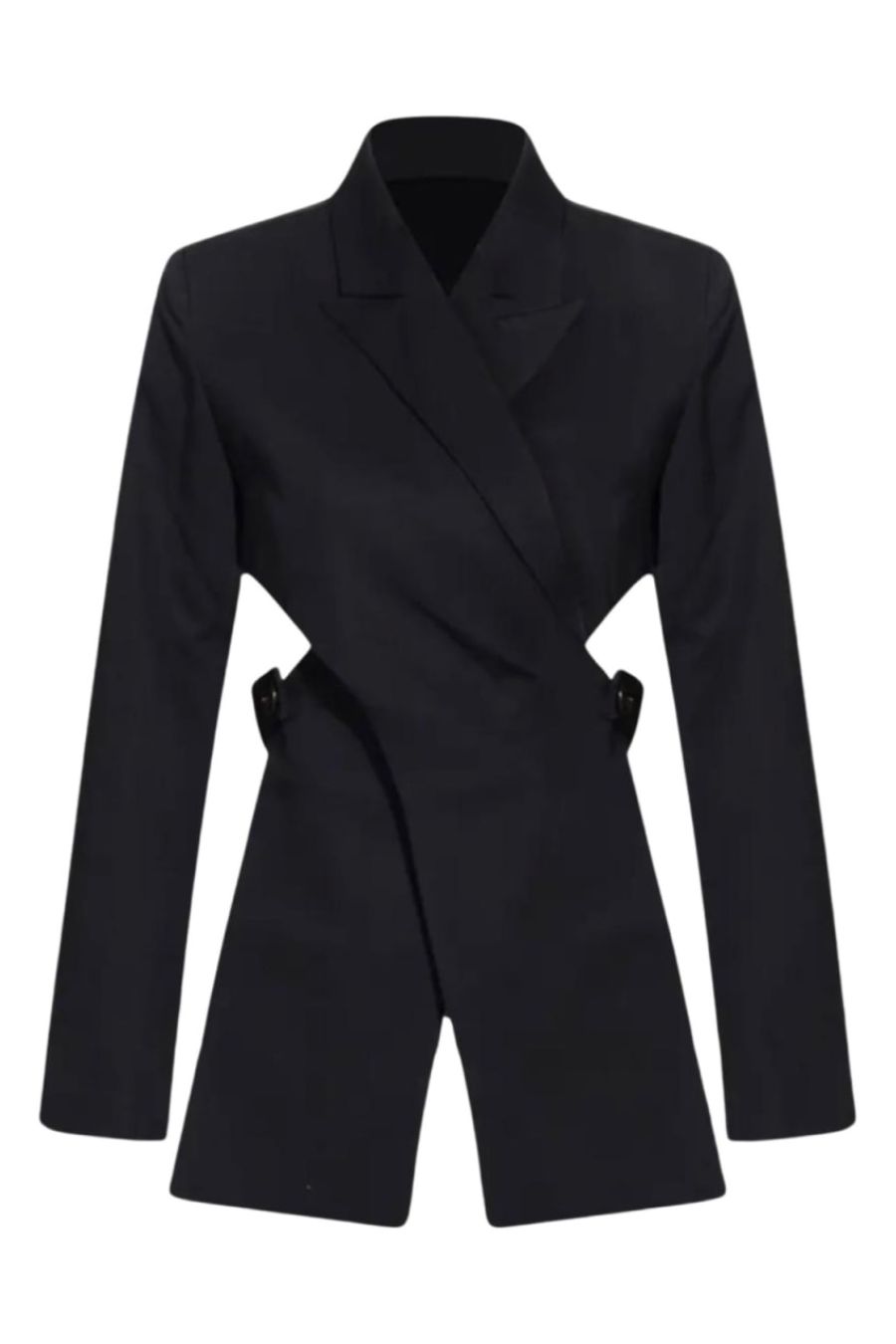Reworked Black Blazer With Wrap Detail & Cut Out Back by London Atelier Byproduct